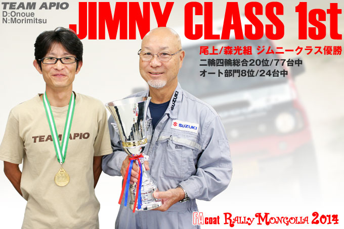 尾上&森光組 ジムニークラス優勝! 尾上&森光組 ジムニークラス優勝!